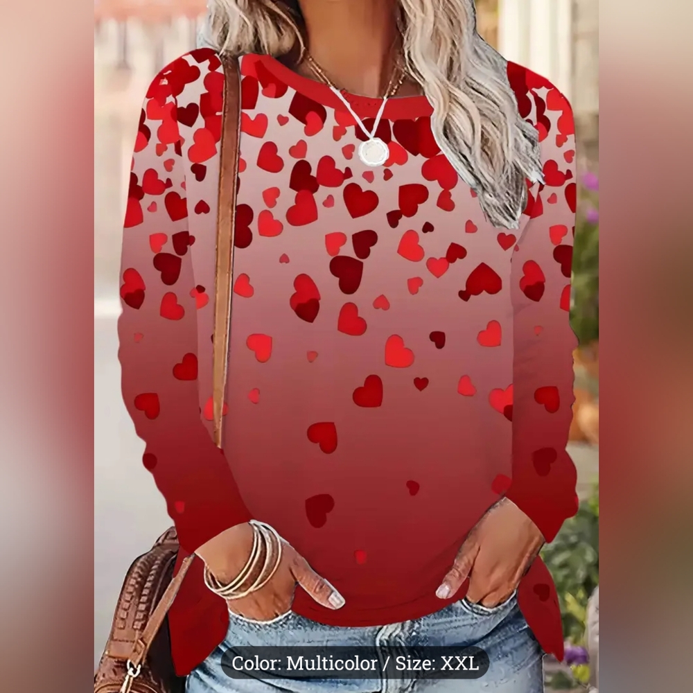 🆕. Women's Red shirt with hearts